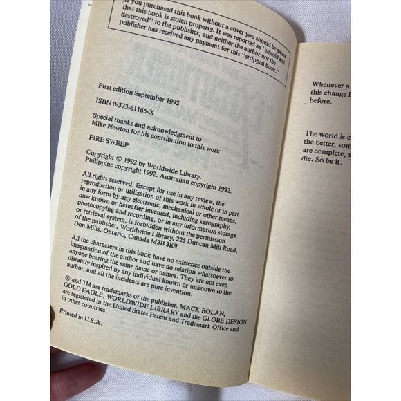 165 Fire Sweep Mack Bolan Executioner Pendleton Paperback Vintage Book - Picture 5 of 6